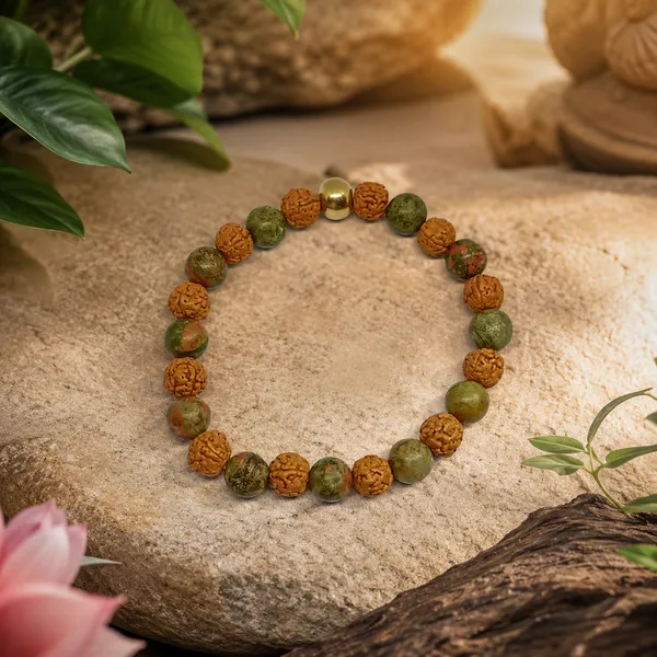 Unakite_And_Rudraksha_Bracelet_8_Mm