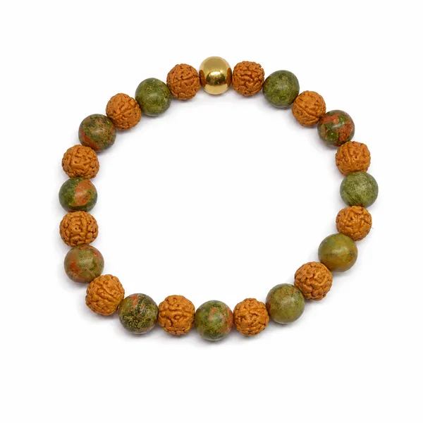 Unakite_And_Rudraksha_Bracelet_8_Mm