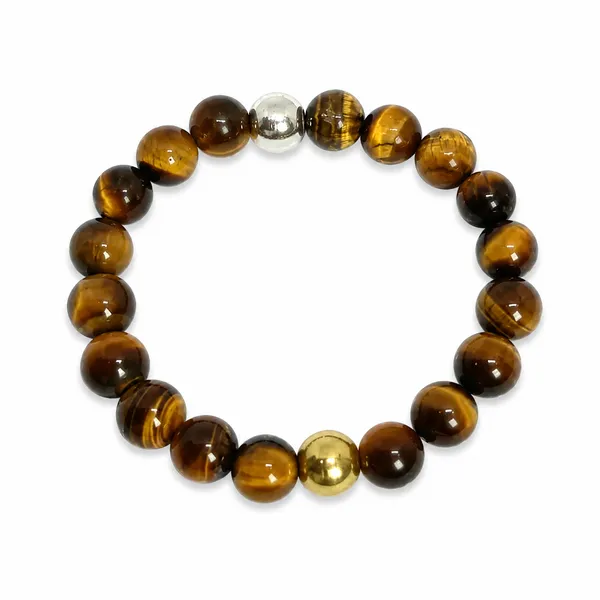 Tiger_Eye_10Mm_Bracelet_With_Silver_Gold_Brass_Beads