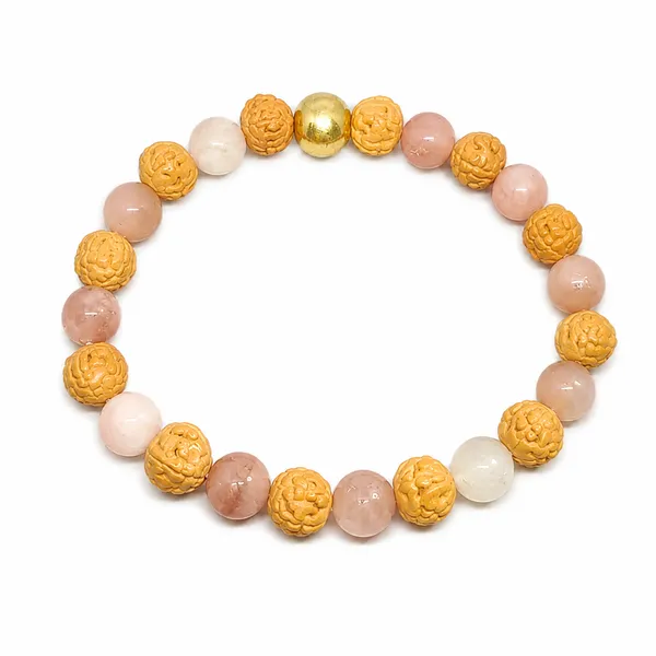 Sun_Stone_And_Rudraksha_Bracelet_8Mm