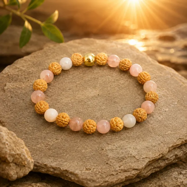 Sun_Stone_And_Rudraksha_Bracelet_8Mm