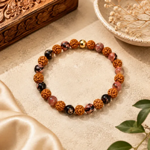 Rhodonite_And_Rudraksha_Bracelet_8_Mm