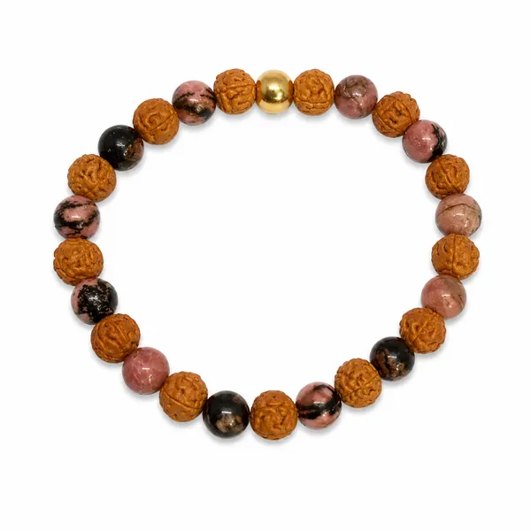 Rhodonite_And_Rudraksha_Bracelet_8_Mm