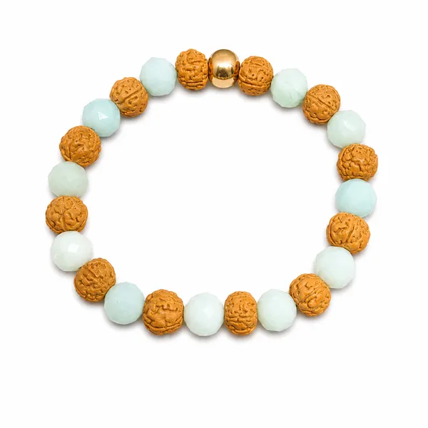 Amazonite_Diamond_Cut_And_Rudraksha_Bracelet_8_Mm