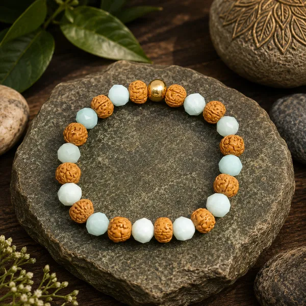 Amazonite_Diamond_Cut_And_Rudraksha_Bracelet_8_Mm
