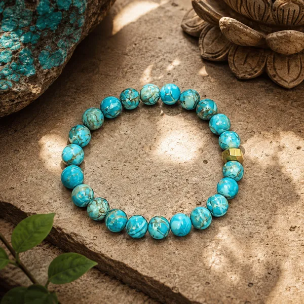 Turquoise_Bracelet_With_Brass_Beads