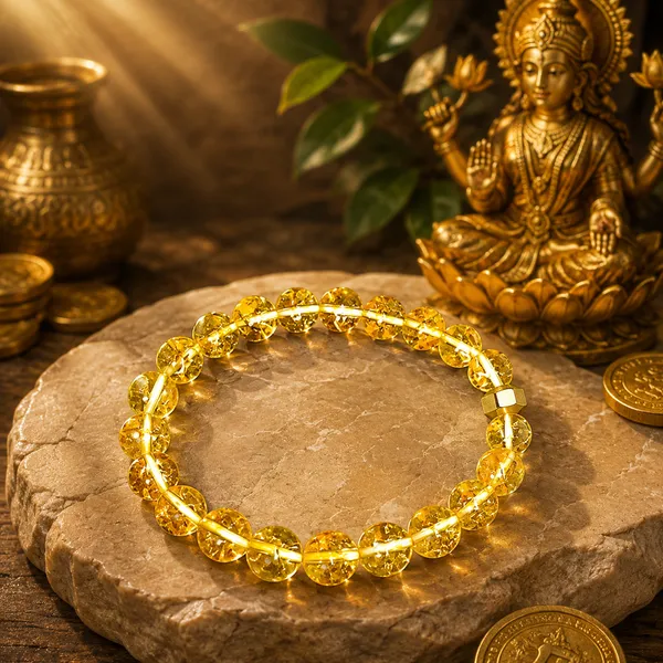 Citrine_Bracelet_With_Brass_Beads