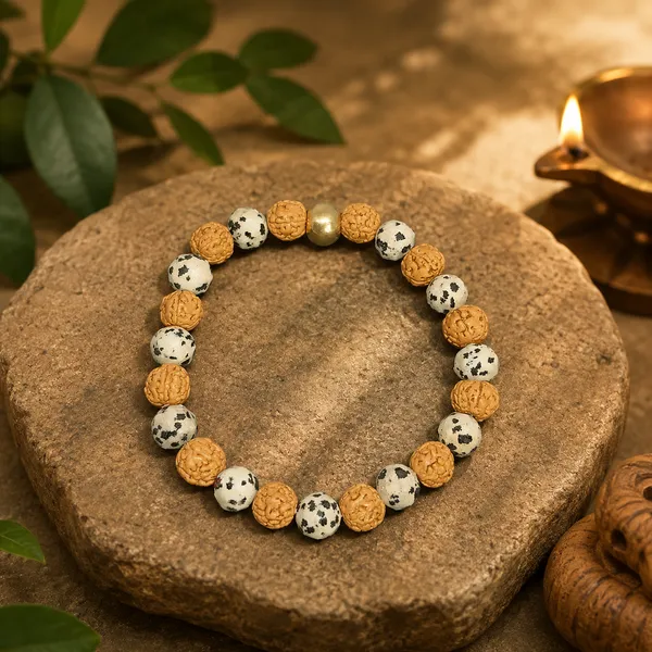 Dalmation_Jasper_Diamond_Cut_And_Rudraksha_Bracelet_8_Mm