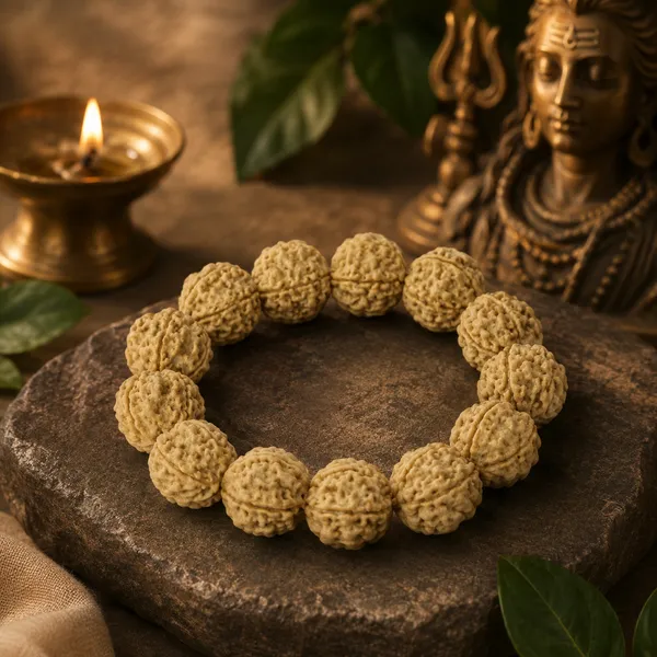 5_Mukhi_Rudraksha_Bracelet_Big_Beads_Elastic
