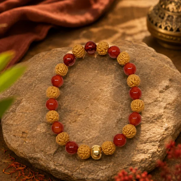 Carnelian_And_Rudraksha_Bracelet_8_Mm