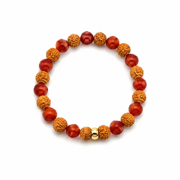 Carnelian_And_Rudraksha_Bracelet_8_Mm