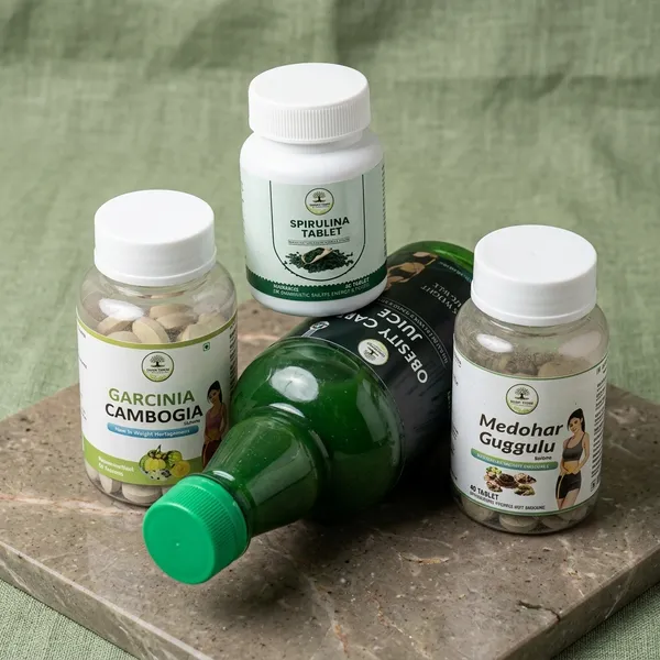 Ayurvedic_Herbal_Combos_(Garcinia_Cambogia_Tablets,_Spirulina_Tablets,_Medohar_Guggulu_Tablets,_Obesity_Care_Juice)