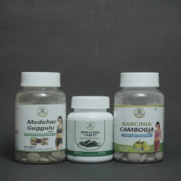 Ayurvedic_Herbal_Capsules_Combo_Pack_Of_3_(Garcinia_Cambogia_Tablets,_Spirulina_Tablets,_Medohar_Guggulu_Tablets)