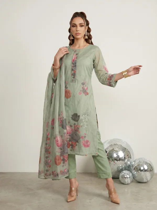 Sage_Green_Floral_Print_Unstitched_Suit_With_Dupatta_Set_For_Women
