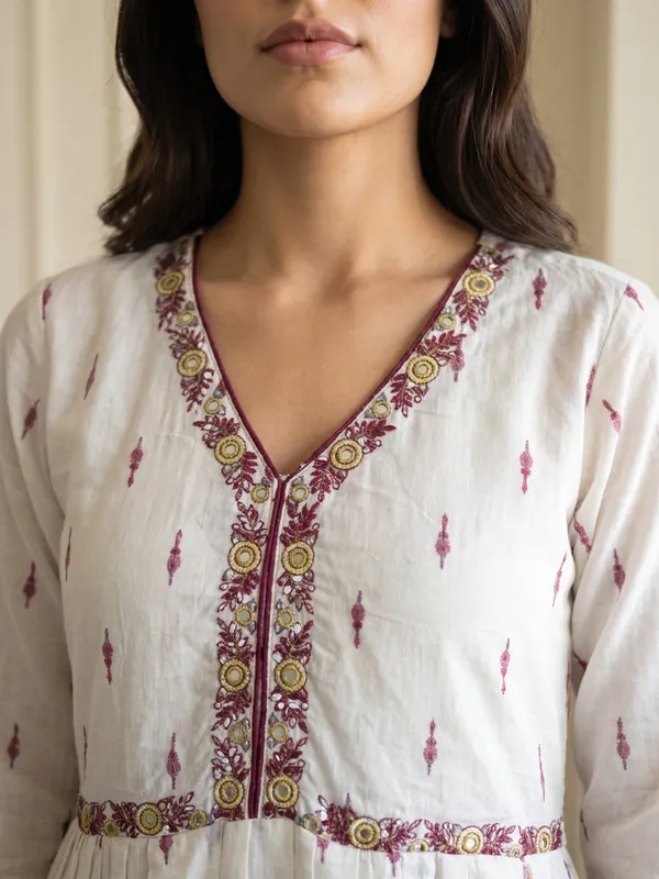 White_Embroidered_Anarkali_Kurta_Set_With_Dupatta_For_Women