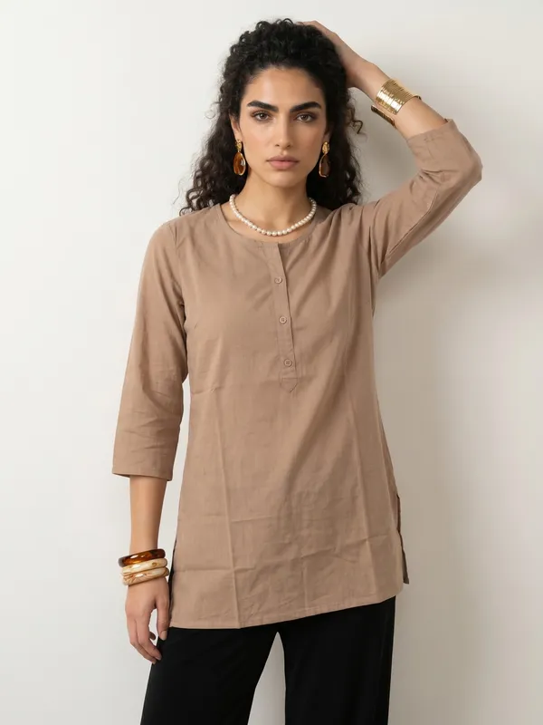 Beige_Cotton_Tunic_Top_For_Women