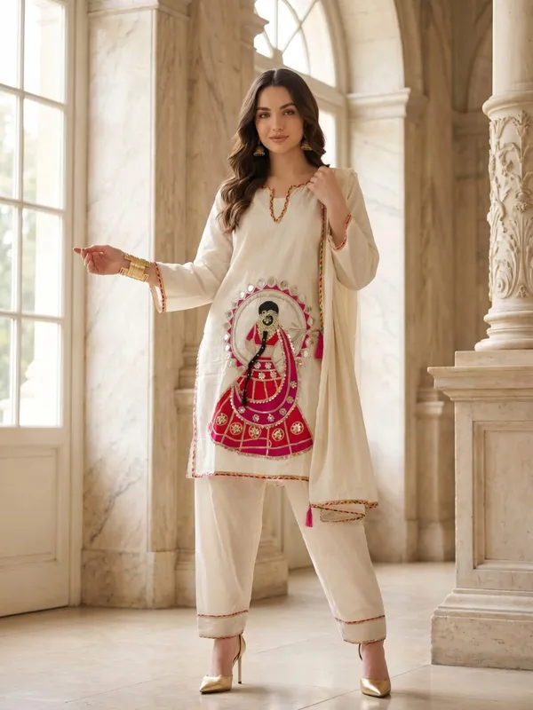 Off_White_Cotton_Embroidered_Kurta_Set_For_Women