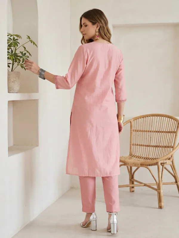 Pink_Mul_Chanderi_Embroidered_Anarkali_Kurta_Set_With_Mirror_Work_For_Women