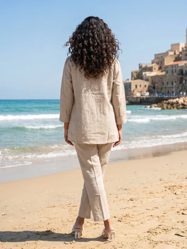 Beige_Linen_Floral_Embroidered_Blazer_Set_With_Top_For_Women