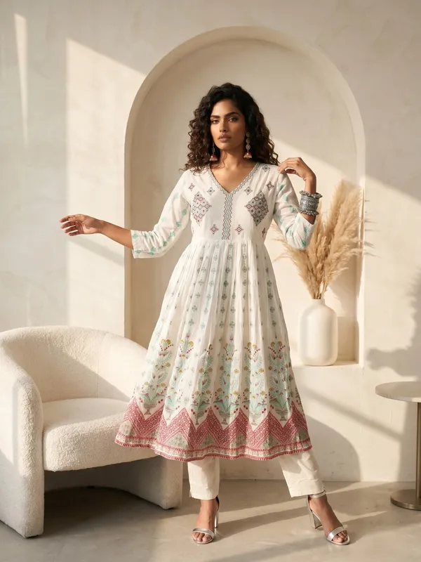 White_Floral_Embroidered_Anarkali_Kurta_Set_With_Dupatta