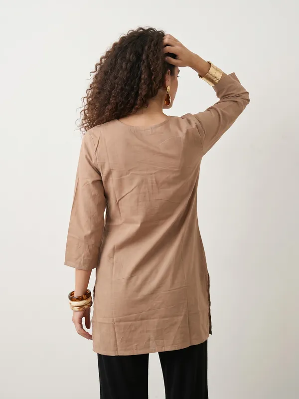 Beige_Cotton_Tunic_Top_For_Women