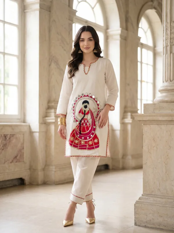 Off_White_Cotton_Embroidered_Kurta_Set_For_Women