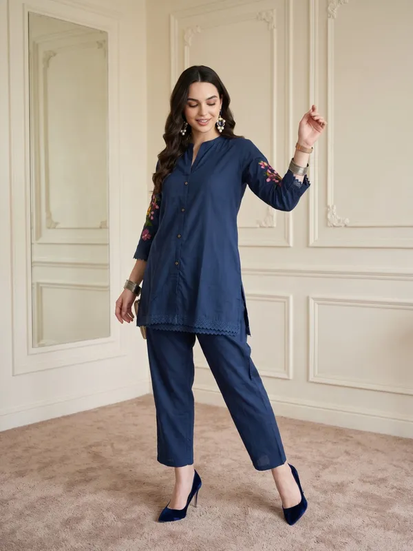 Navy_Embroidered_Co-Ord_Set_For_Women