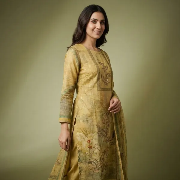 Yellow_Floral_Print_Embroidered_Unstitched_Suit_Set_For_Women