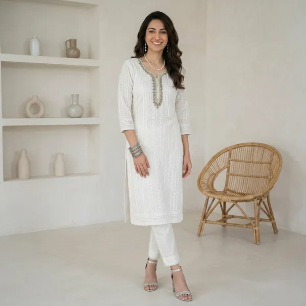 White_Green_Chikankari_Embroidered_Georgette_Unstitched_Suit_Set_For_Women