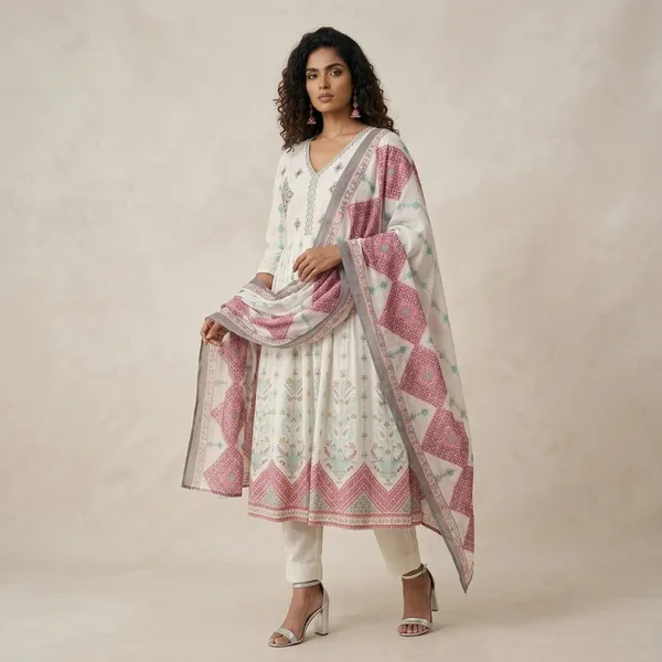 White_Floral_Embroidered_Anarkali_Kurta_Set_With_Dupatta