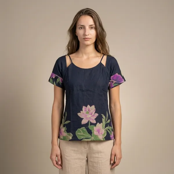 Black_Floral_Print_Cold_Shoulder_Top_For_Women