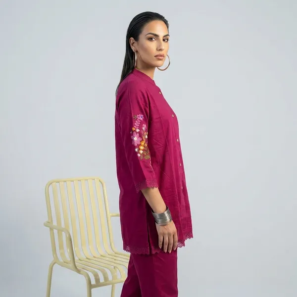 Maroon_Embroidered_Co-Ord_Set_For_Women