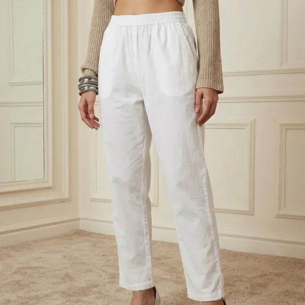 White_Cotton_Straight_Fit_Trousers_For_Women
