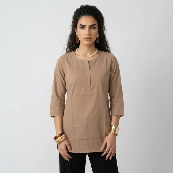 Beige_Cotton_Tunic_Top_For_Women
