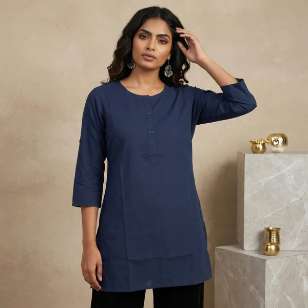 Navy_Blue_Cotton_Straight_Fit_Top_For_Women