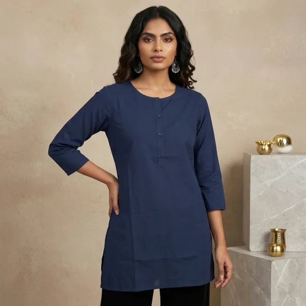 Navy_Blue_Cotton_Straight_Fit_Top_For_Women