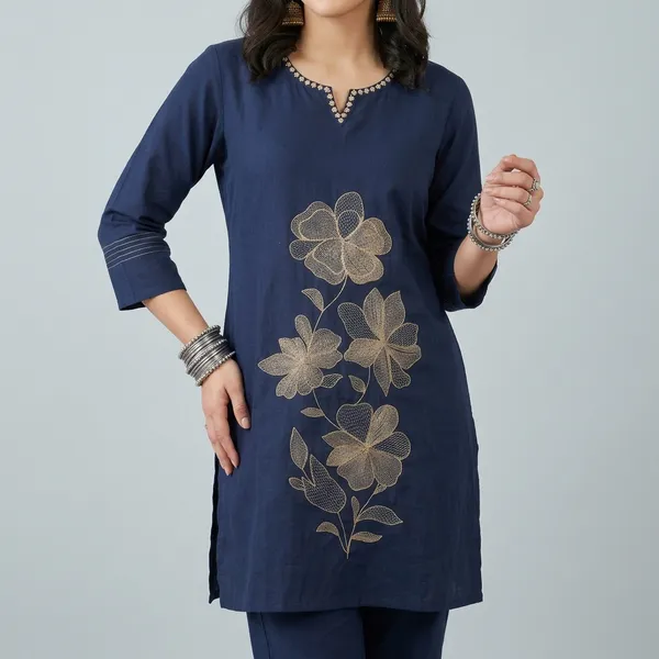 Navy_Blue_Embroidered_Floral_Straight_Kurta_Set_For_Women