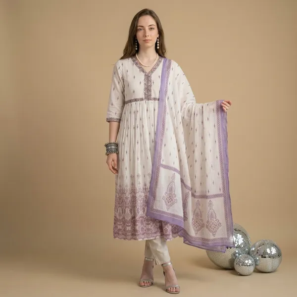 White_Embroidered_Anarkali_Kurta_Set_With_Dupatta_For_Women