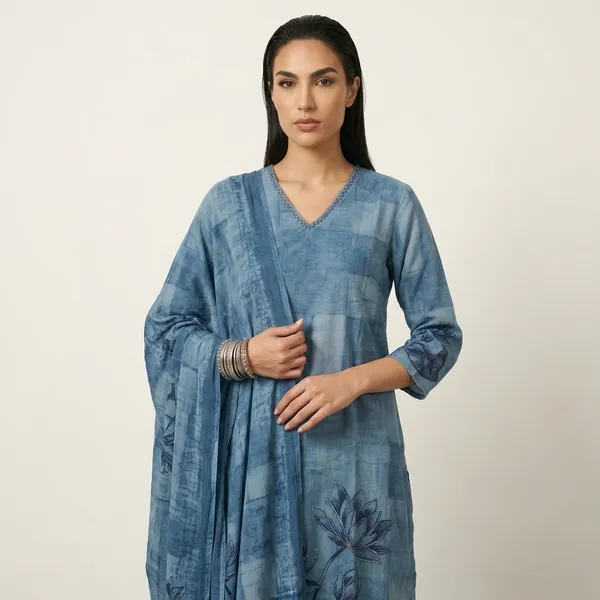 Pellini_Blue_Crepe__Printed_Tunic_With_Matching_Pants_And_Dupatta_Set