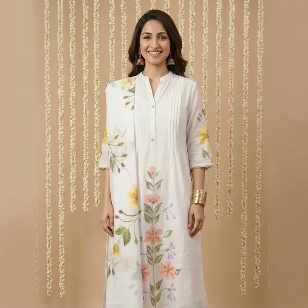 White_Floral_Embroidered_Kurta_Set_In_Pure_Mul_Chanderi_For_Women