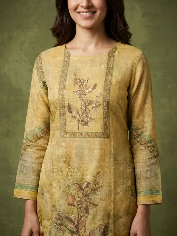 Yellow_Floral_Print_Embroidered_Unstitched_Suit_Set_For_Women
