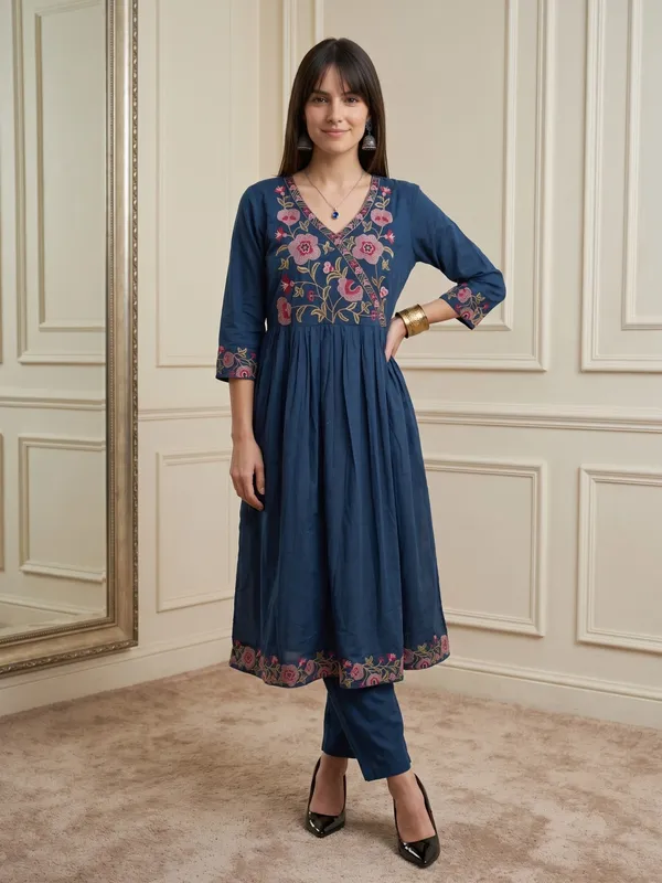 Pellini_Navy_Embroidered_Anarkali_Suit_Set