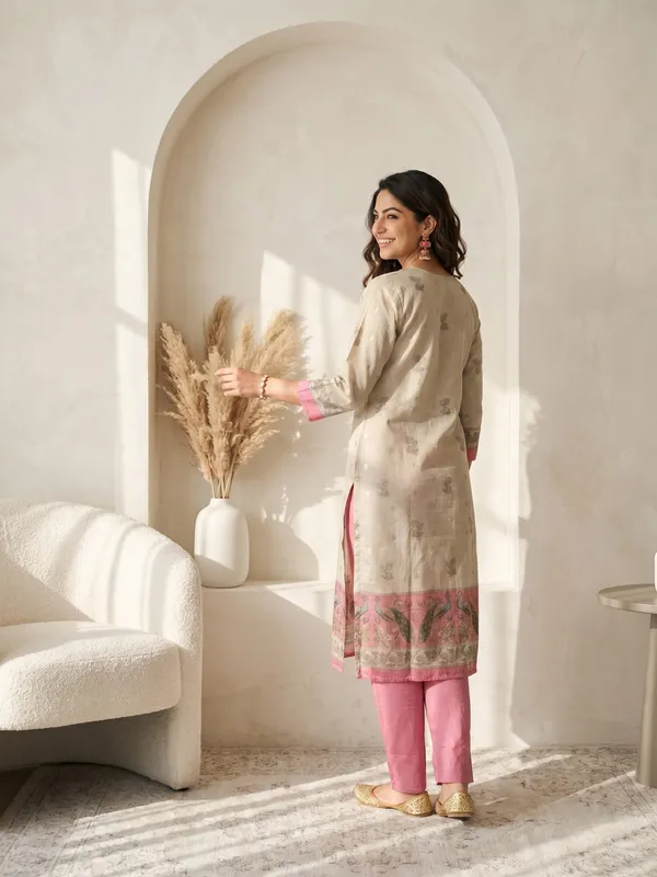Beige_And_Pink_Embroidered_Kota_Doria_Ethnic_Suit_Set_For_Women