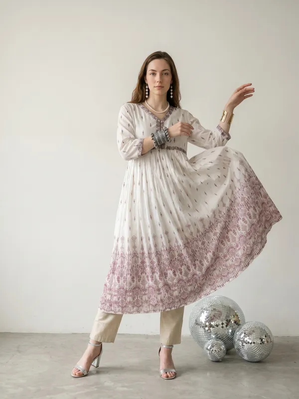 White_Embroidered_Anarkali_Kurta_Set_With_Dupatta_For_Women