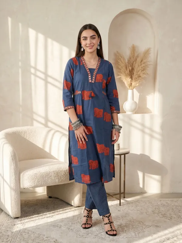 Blue_Cotton_Printed_Straight_Kurta_Pant_Set_With_Dupatta_For_Women