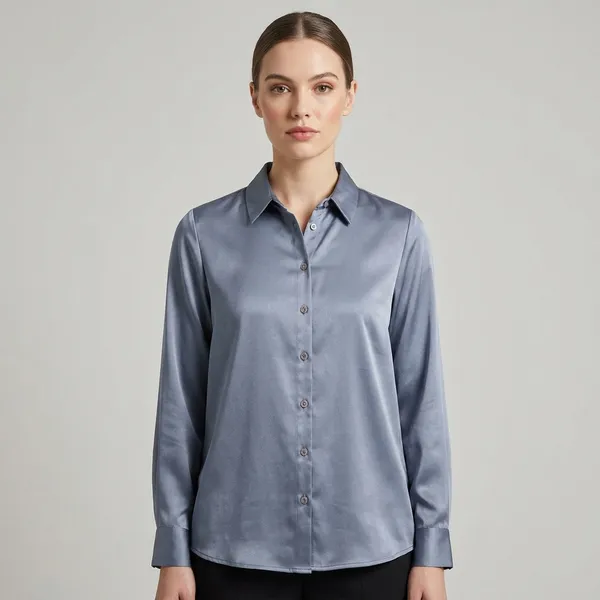 Grey_Polyester_Shirt_For_Women