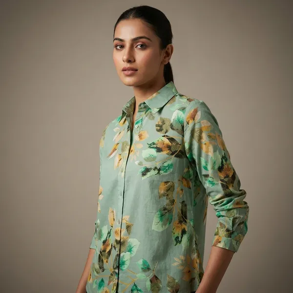 Green_Cotton_Shirt_For_Women