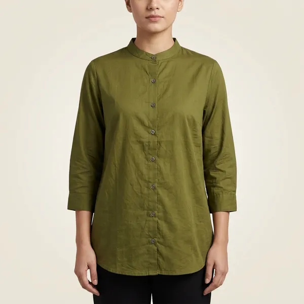 Green_Cotton_Shirt_For_Women