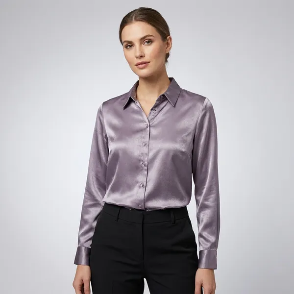 Grey_Polyester_Shirt_For_Women