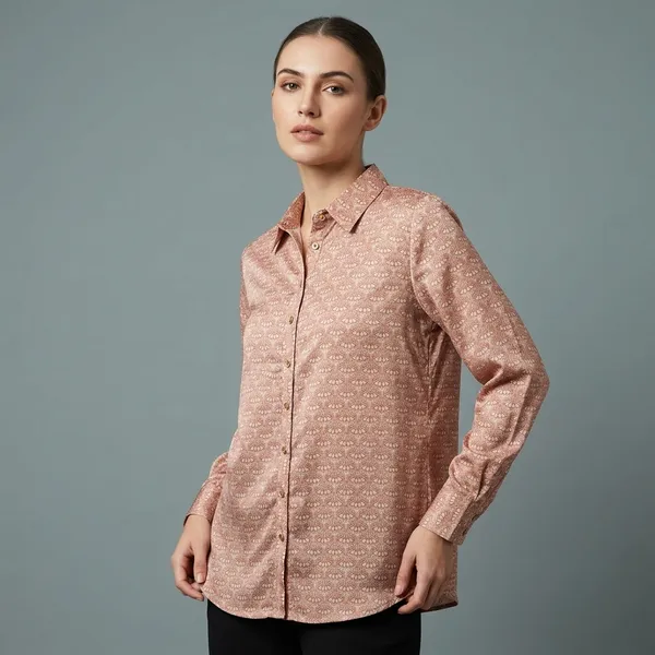 Pink_Polyester_Shirt_For_Women